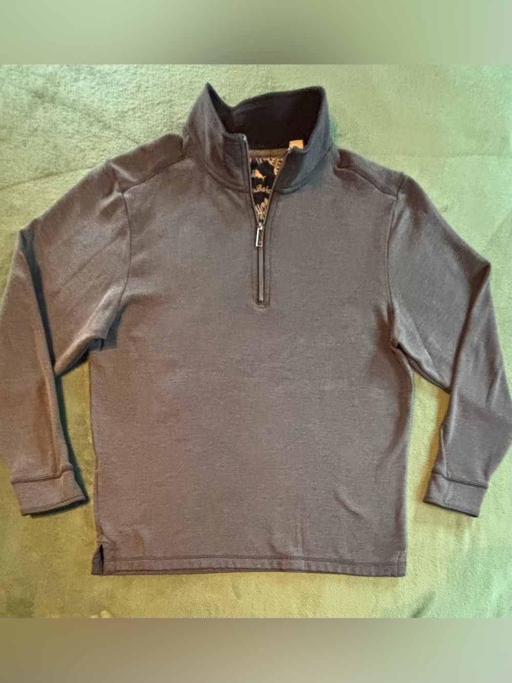 Tommy Bahama Men’s Zip-Up Sweater - Charcoal Heather, Size: L (6577)